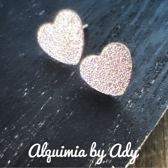 Alquimia rose gold 10mm Heart Earrings - Picture 1 of 1